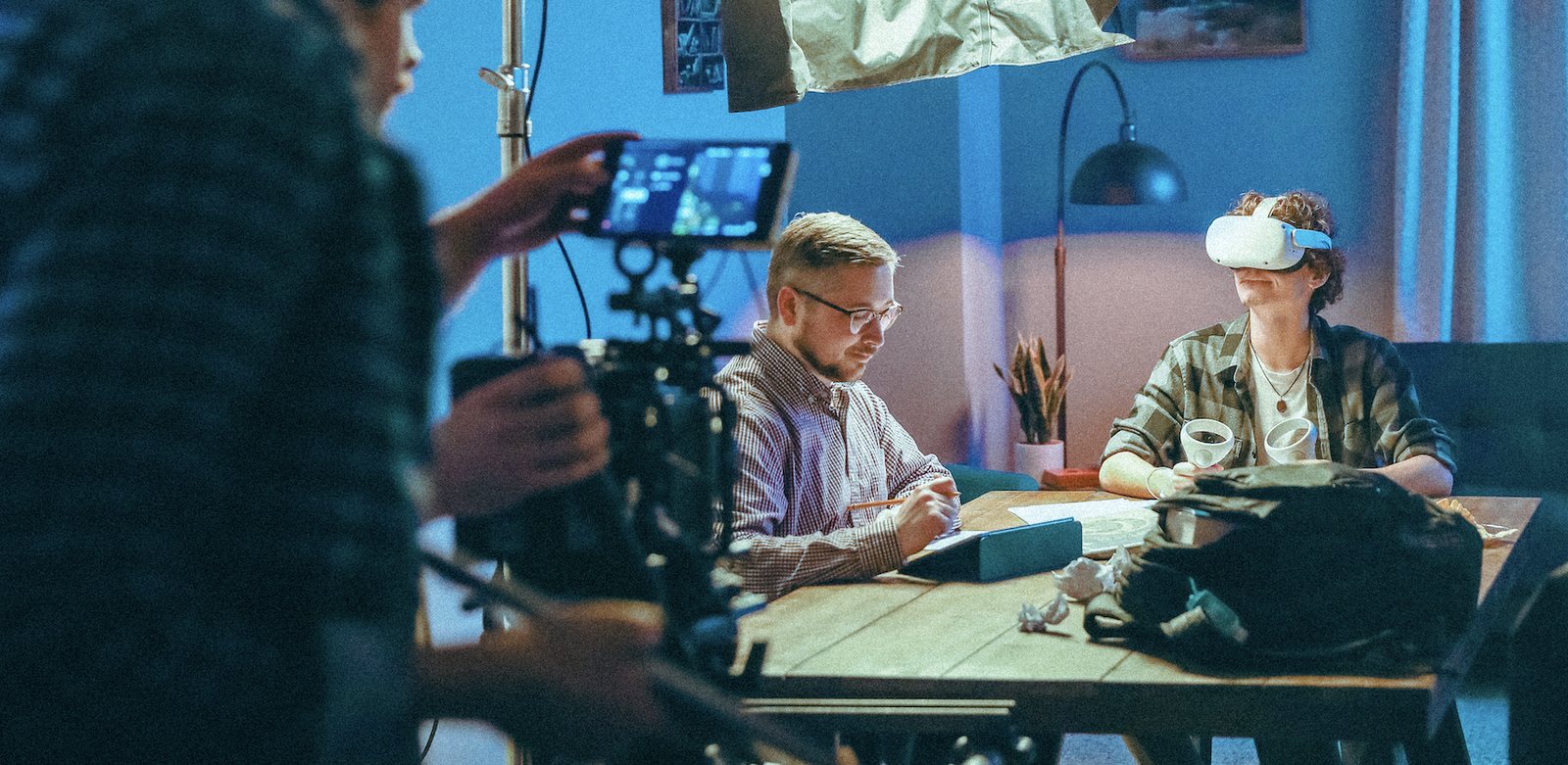 On set with Joshua Covington