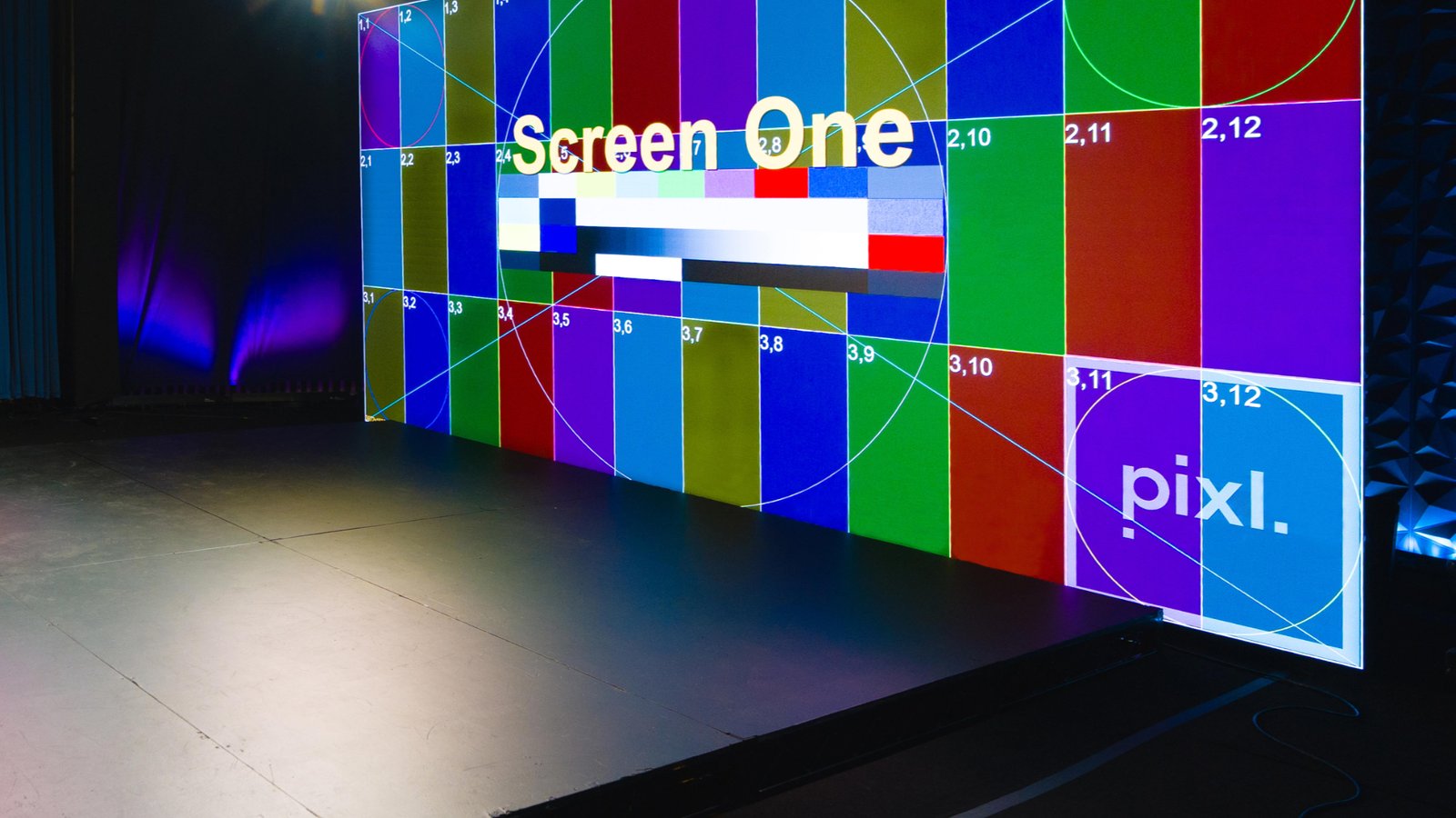The LED wall at Studio C during installation and colour calibration.