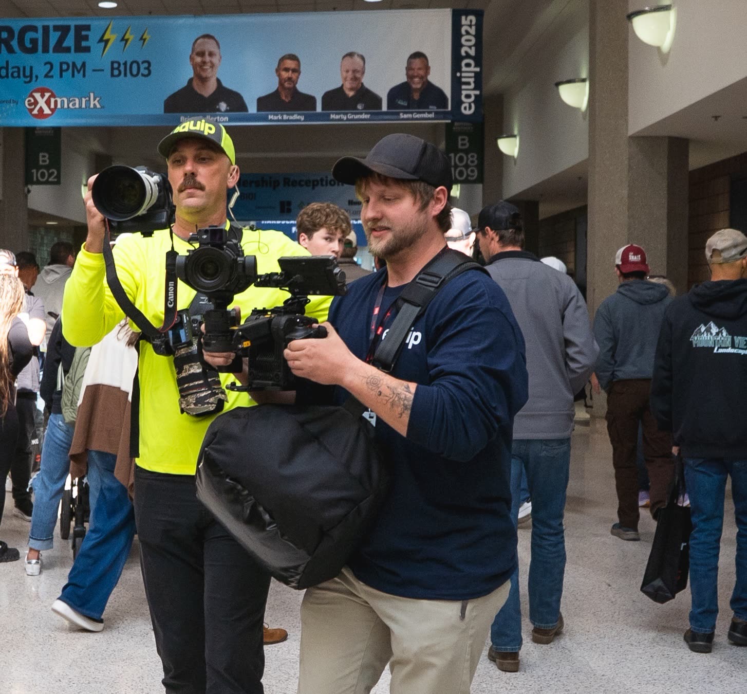 Behind the scenes at Equip Exposition in Louisville, KY as a still photographer and camera operator film.