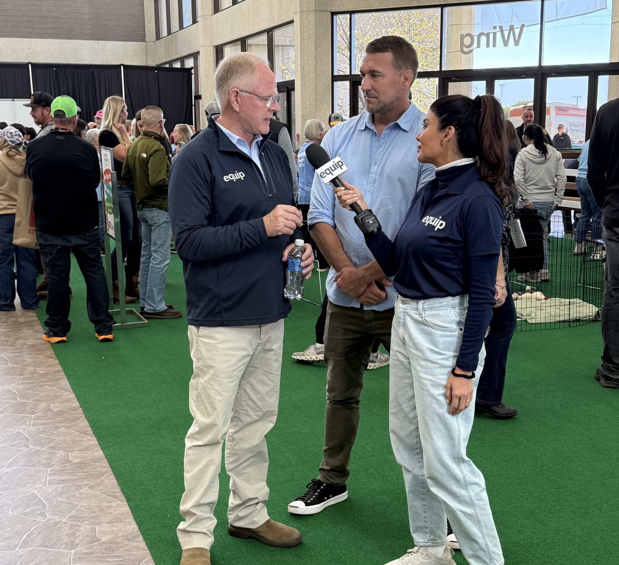 Behind the scenes at Equip Exposition as Equip CEO answers questions during a Chronicle interview.