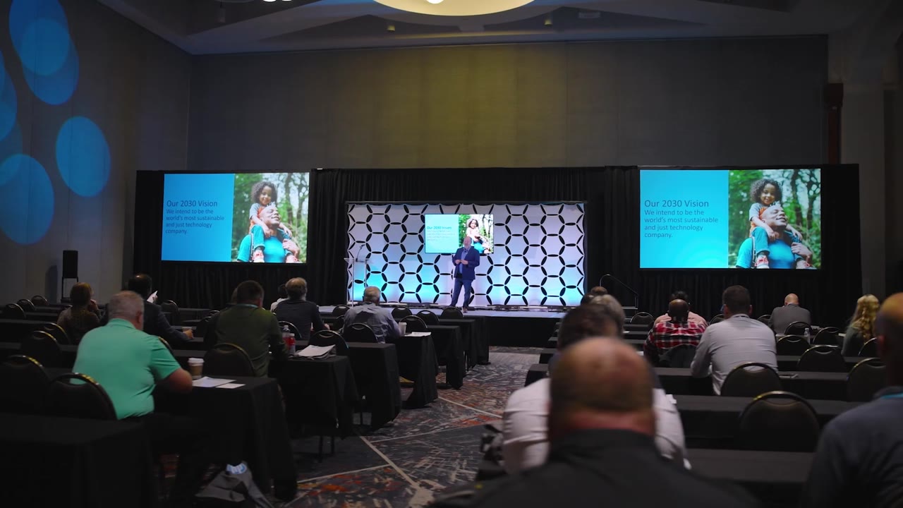 The HP roadshow event stage, in Milwaukee, WI